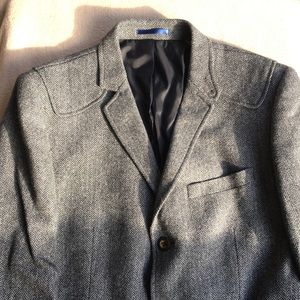 Ben Sherman Gray Herringbone Sport Coat Blazer - Classic Men's Tailored Jacket